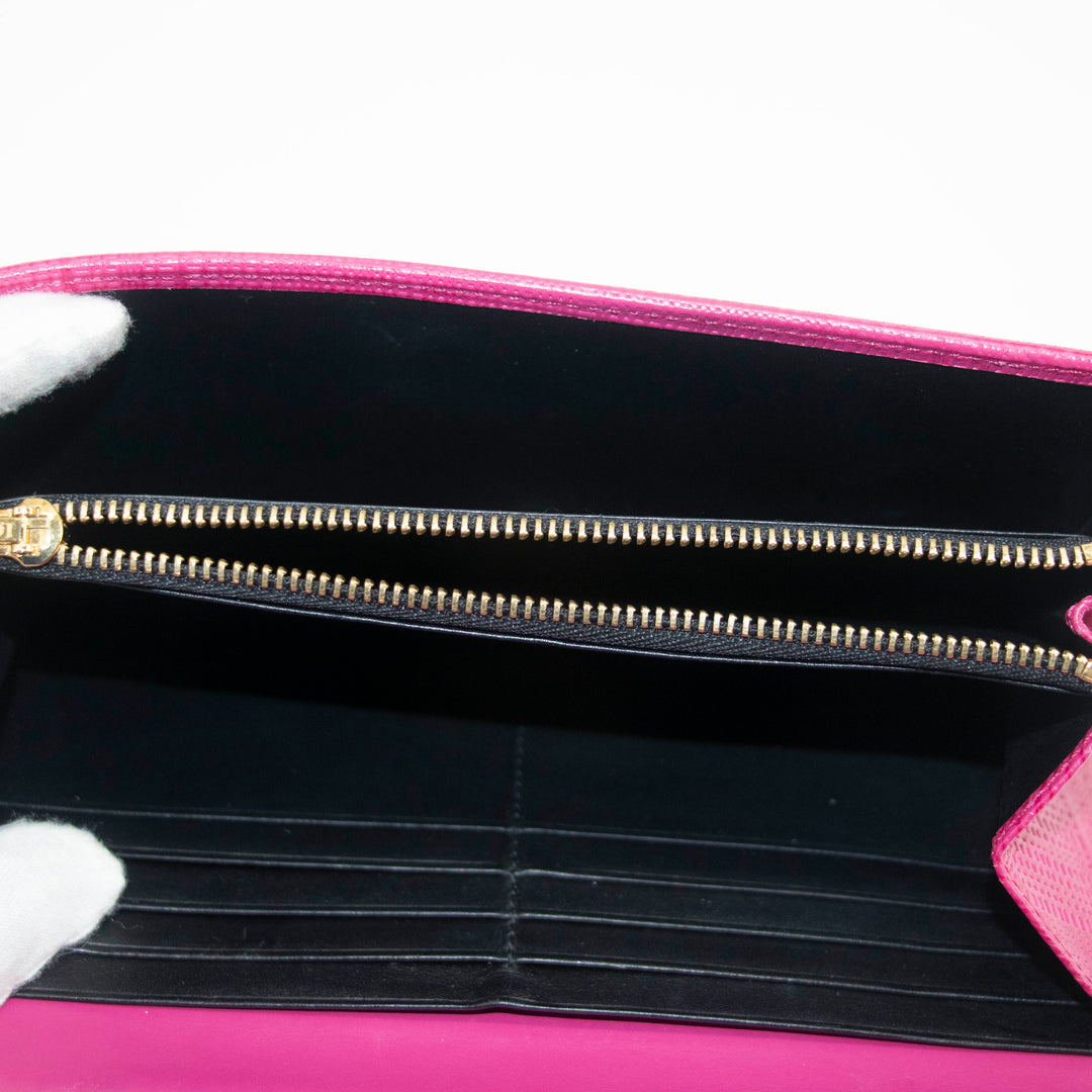 Loewe Anagram Pink Leather Bifold Long Wallet #5147