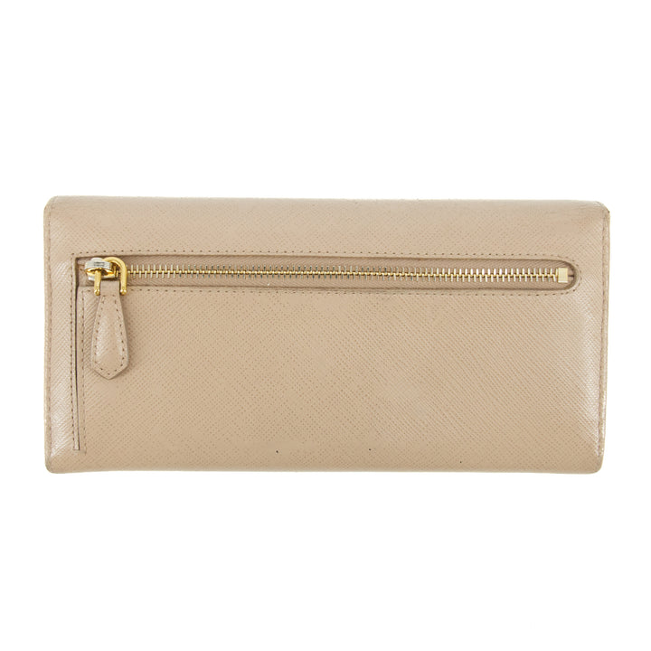 Prada Saffiano Leather Beige Long Wallet #5151