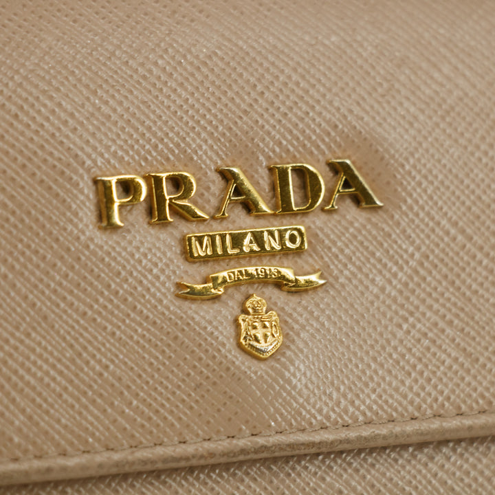 Prada Saffiano Leather Beige Long Wallet #5151