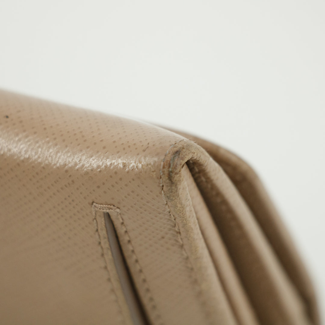 Prada Saffiano Leather Beige Long Wallet #5151