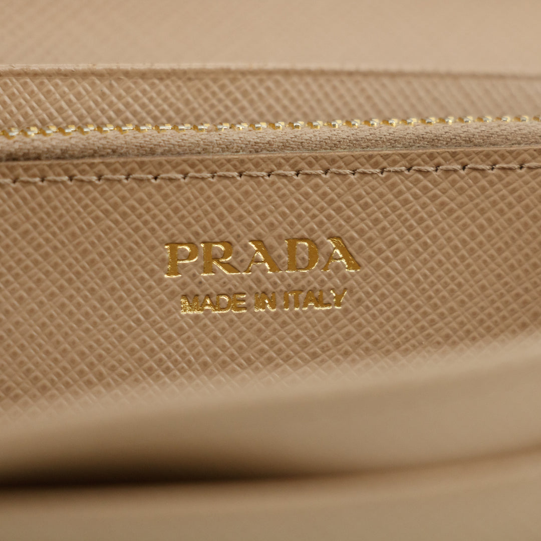 Prada Saffiano Leather Beige Long Wallet #5151