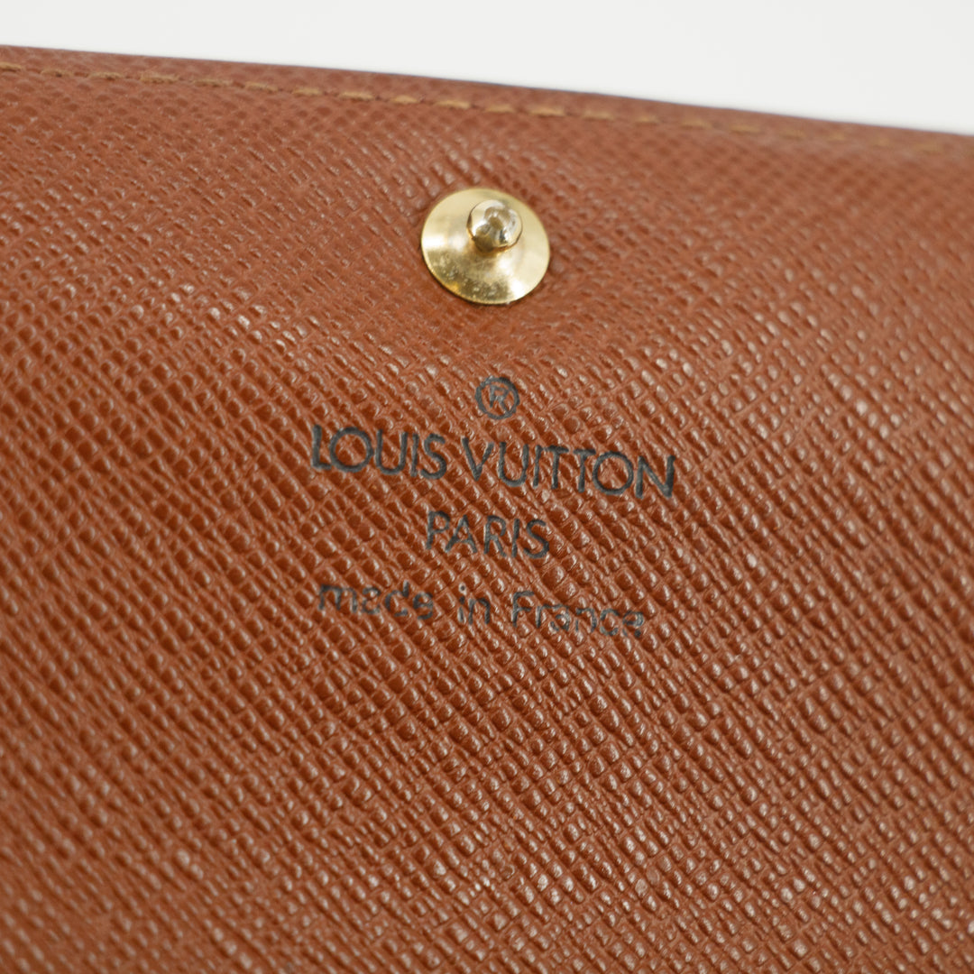 Lous Vuitton Monogram Canvas Sarah Long Wallet #5153