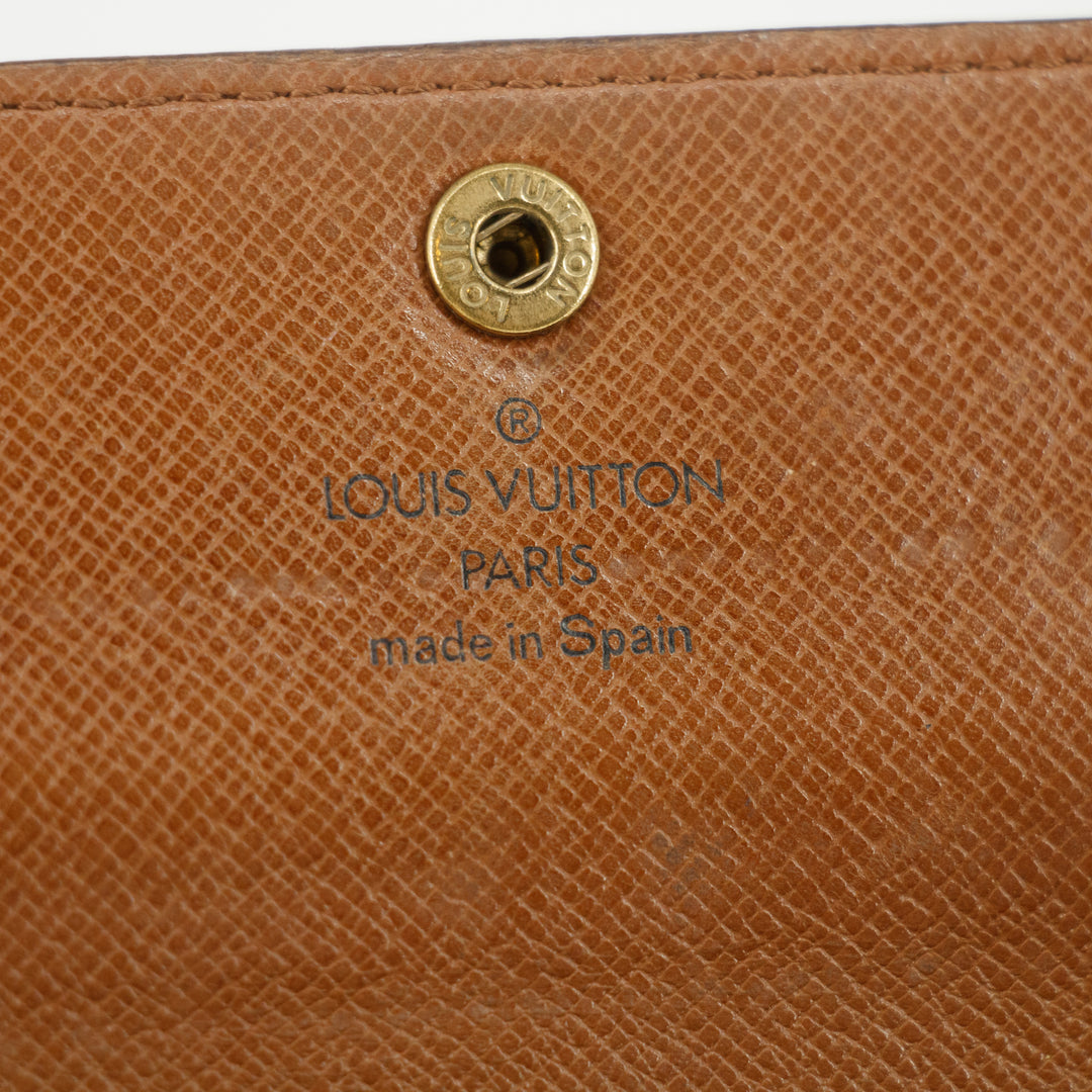 Lous Vuitton Monogram Canvas Sarah Long Wallet #5157