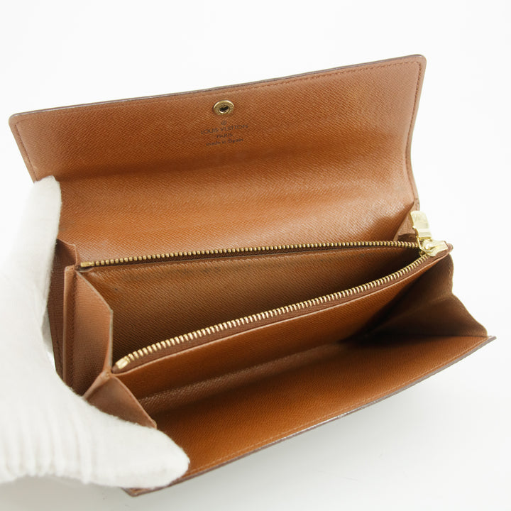 Lous Vuitton Monogram Canvas Sarah Long Wallet #5157