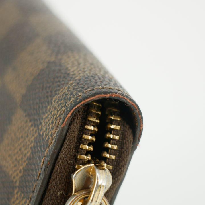 Louis Vuitton Damier Ebene Large Zippy Wallet #5160