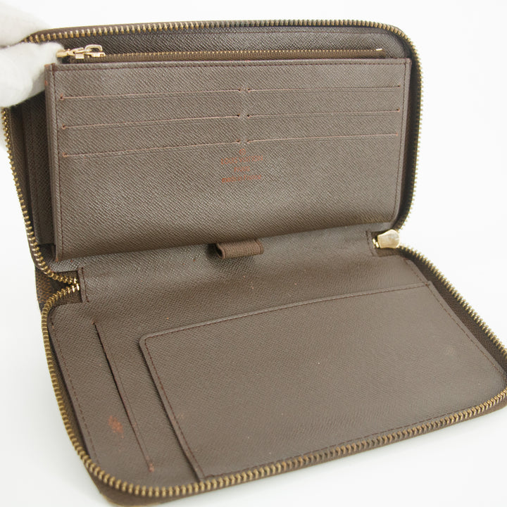 Louis Vuitton Damier Ebene Large Zippy Wallet #5160