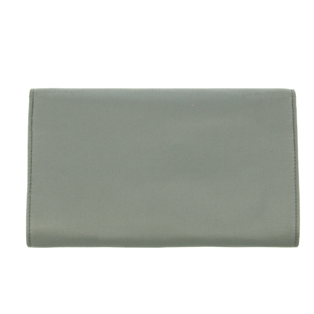 Prada Grey Nylon Triangular Logo Long Wallet #5162