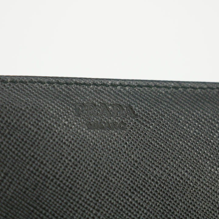 Prada Grey Nylon Triangular Logo Long Wallet #5162