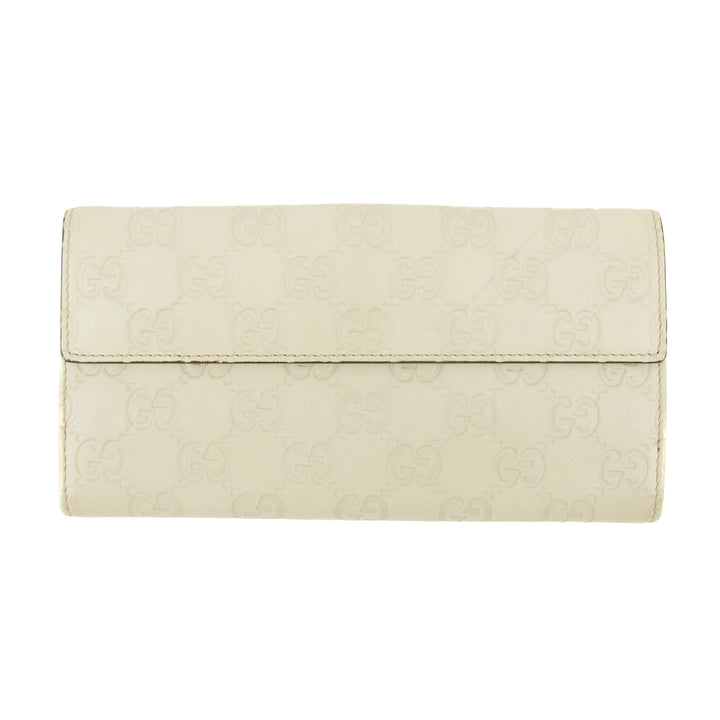 Gucci Guccissima White Heart Continental Long Wallet #5172