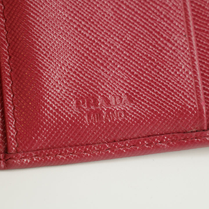 Prada Saffiano Leather Pink Compact Wallet #5174