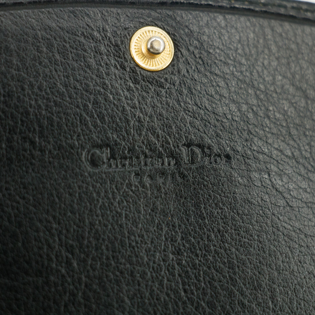 Christian Dior Black Leather Long Wallet #5175