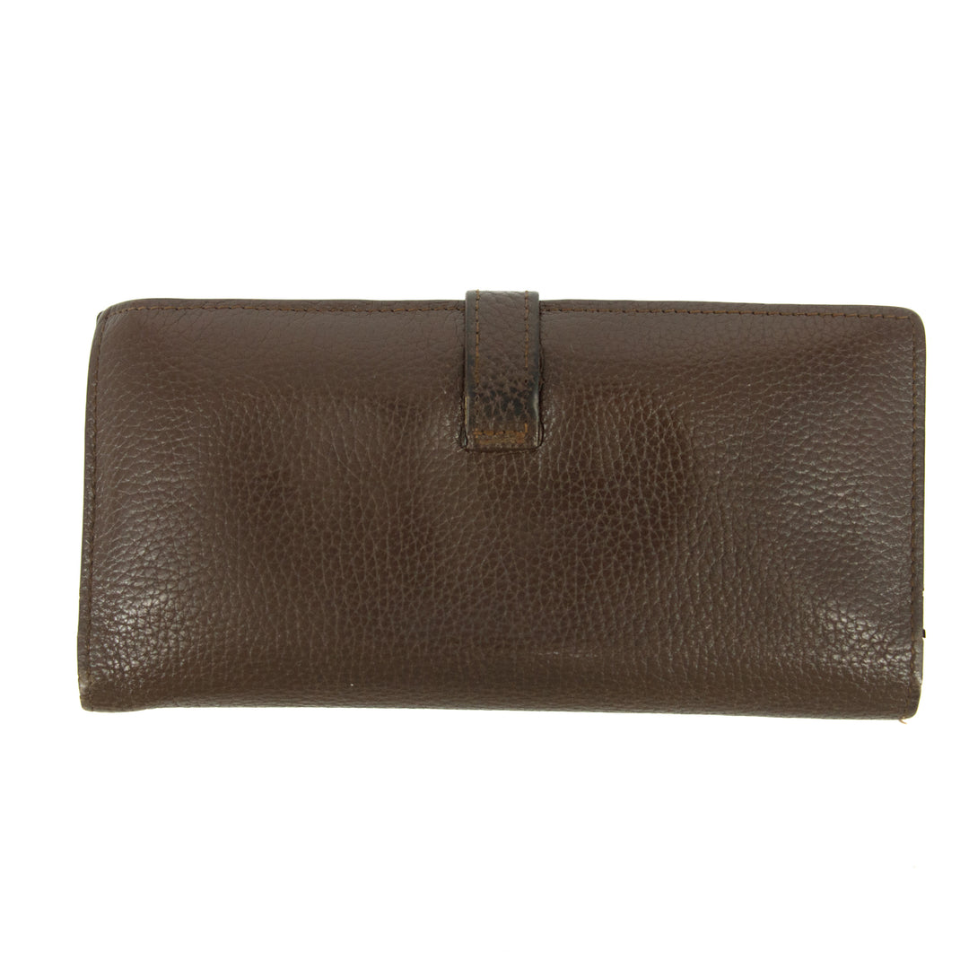 Hermes Brown Leather Long Wallet #5179