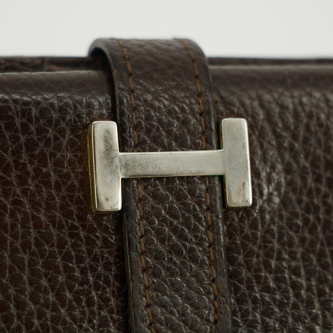 Hermes Brown Leather Long Wallet #5179