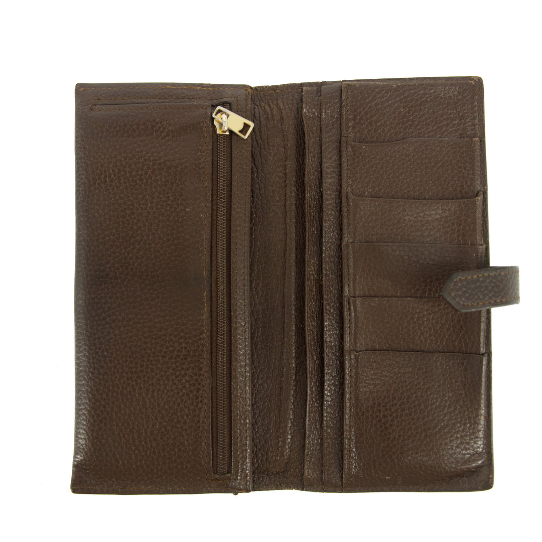 Hermes Brown Leather Long Wallet #5179