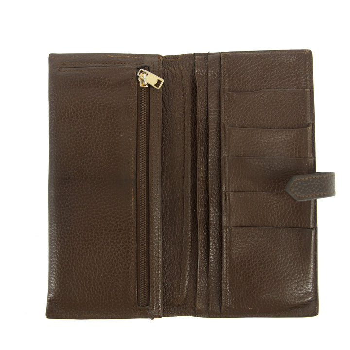 Hermes Brown Leather Long Wallet #5179