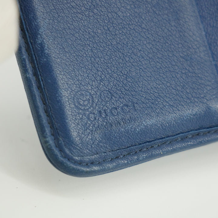 Gucci Micro Guccissima Blue Zip Around Compact Wallet #5188