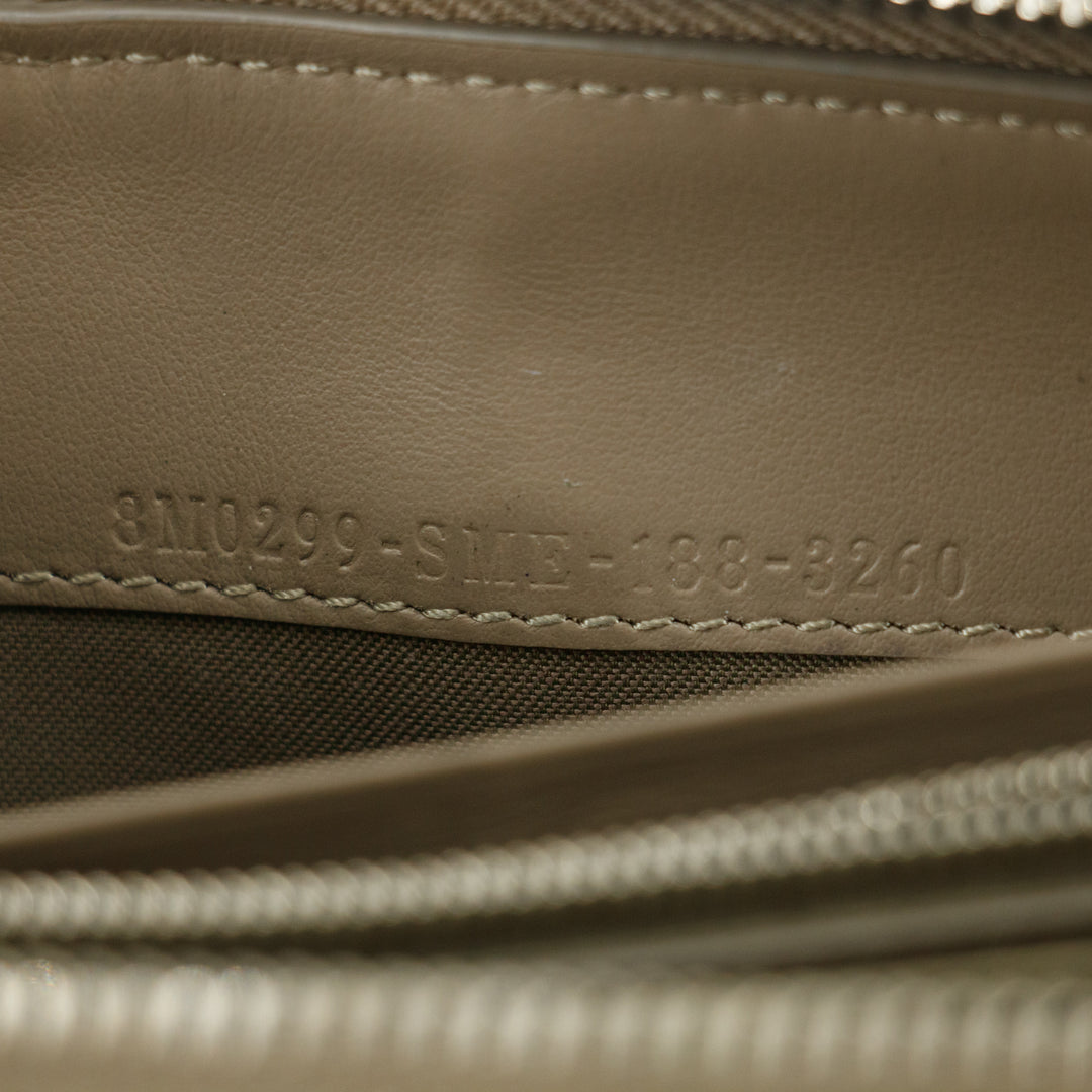 Fendi Grey Leather Zip Around Long Wallet #5189