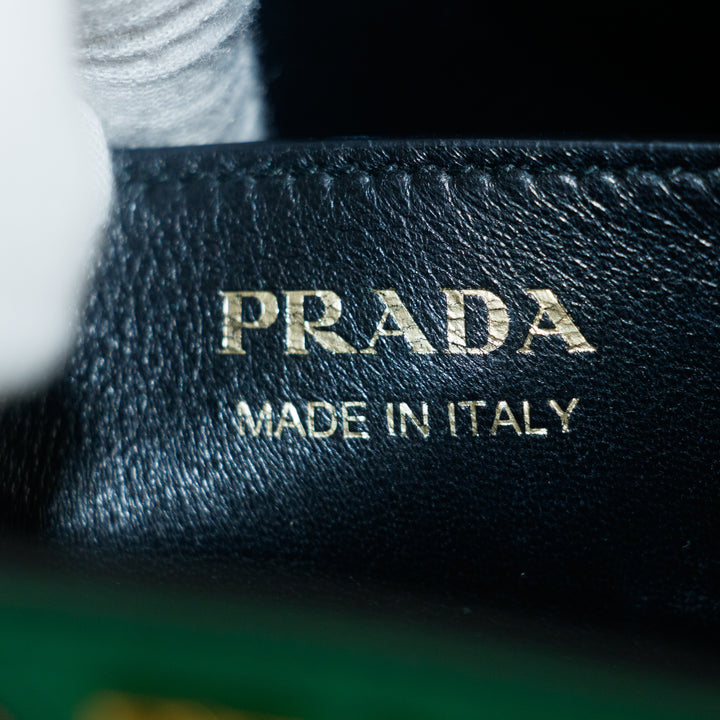 Prada City Calf Saffiano Esplanade Crossbody Bag Black Rosso #5269