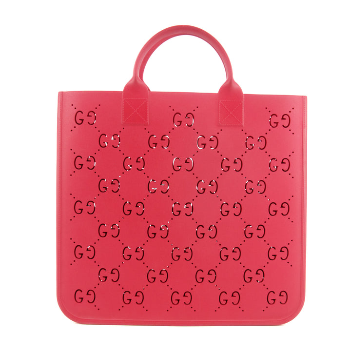 Gucci GG Monogram Rubber Pink Tote  #5273