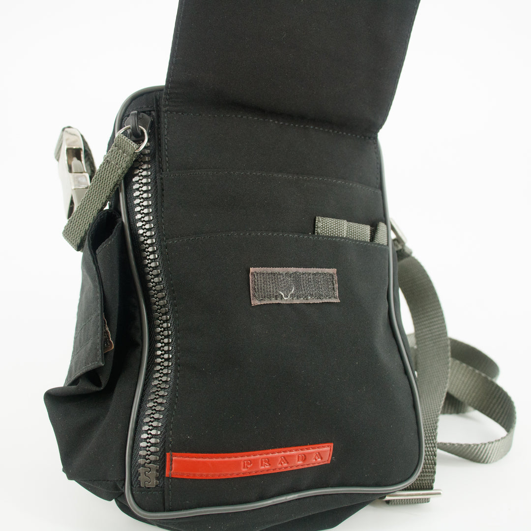 Prada Sport Nylon Black Multi Pocket Crossbody Bag #5283