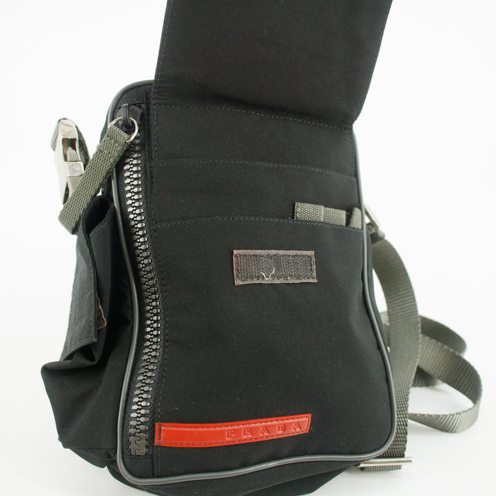 Prada Sport Nylon Black Multi Pocket Crossbody Bag #5283