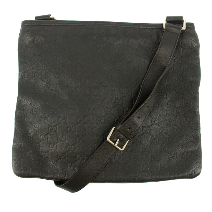 Gucci GG Guccisima Leather Black Slim Messanger Bag #5289