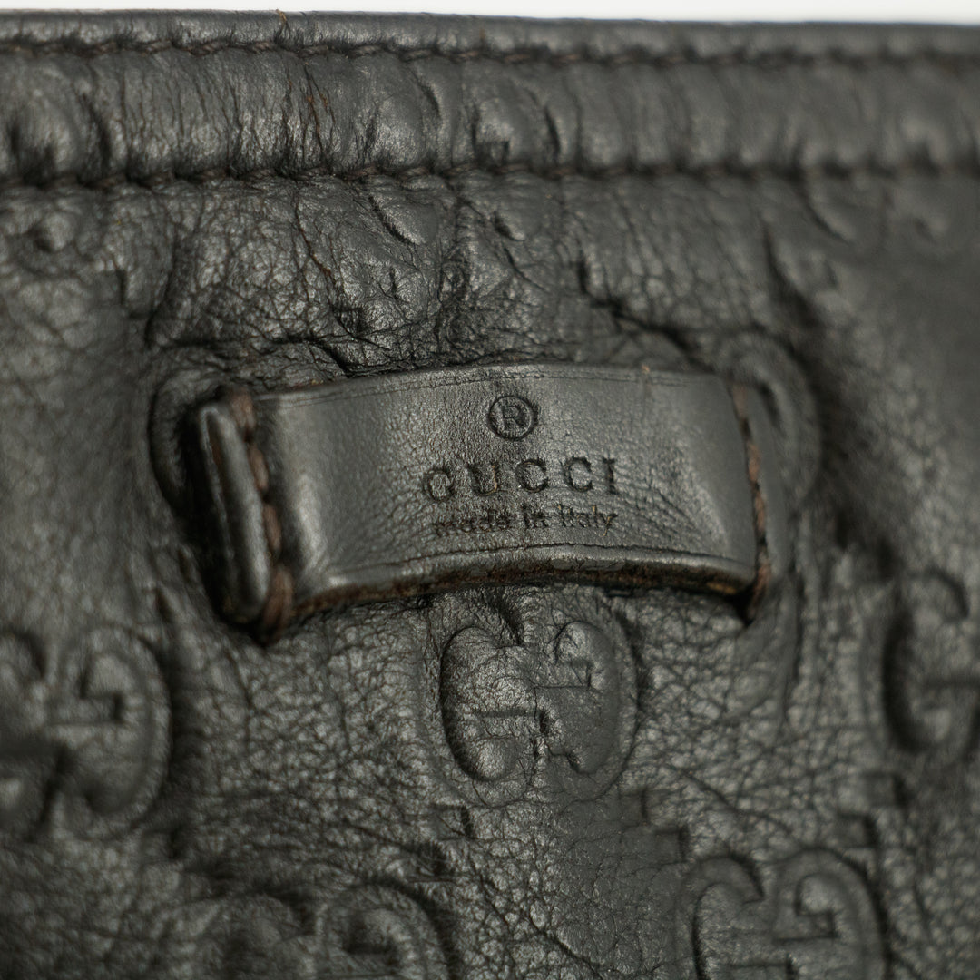 Gucci GG Guccisima Leather Black Slim Messanger Bag #5289