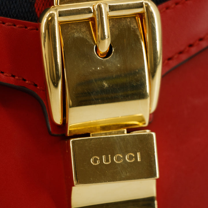 Gucci Sylvie Web Leather Red Chain Shoulder Bag  #5295
