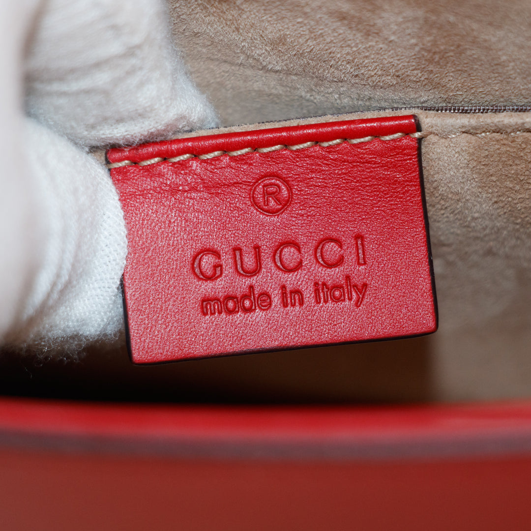 Gucci Sylvie Web Leather Red Chain Shoulder Bag  #5295