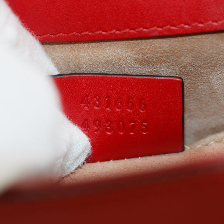 Gucci Sylvie Web Leather Red Chain Shoulder Bag  #5295
