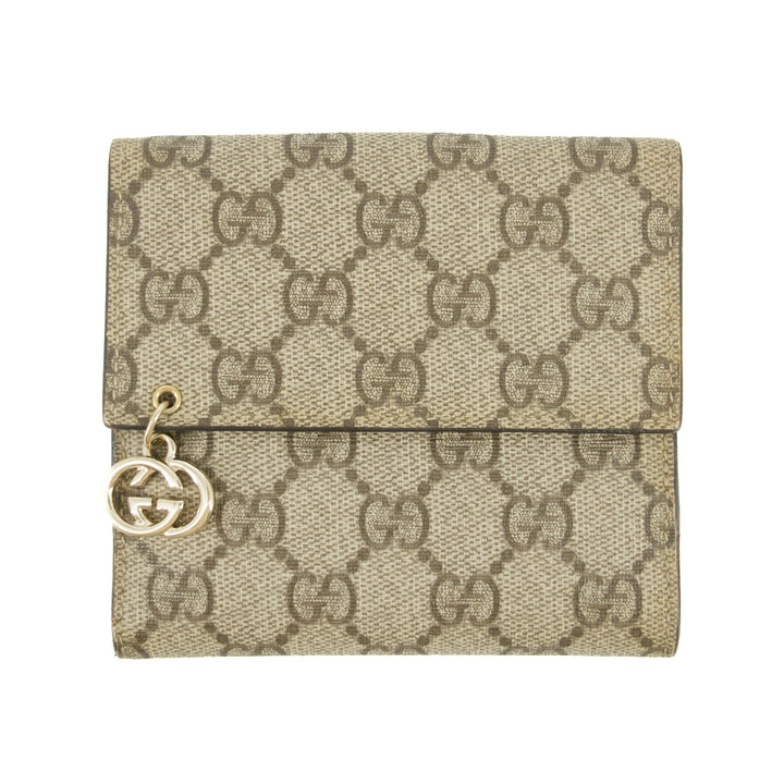 Gucci GG Coated Canvas Brown Compact Wallet #5298