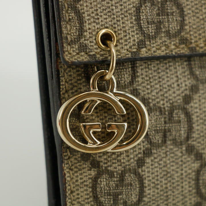 Gucci GG Coated Canvas Brown Compact Wallet #5298
