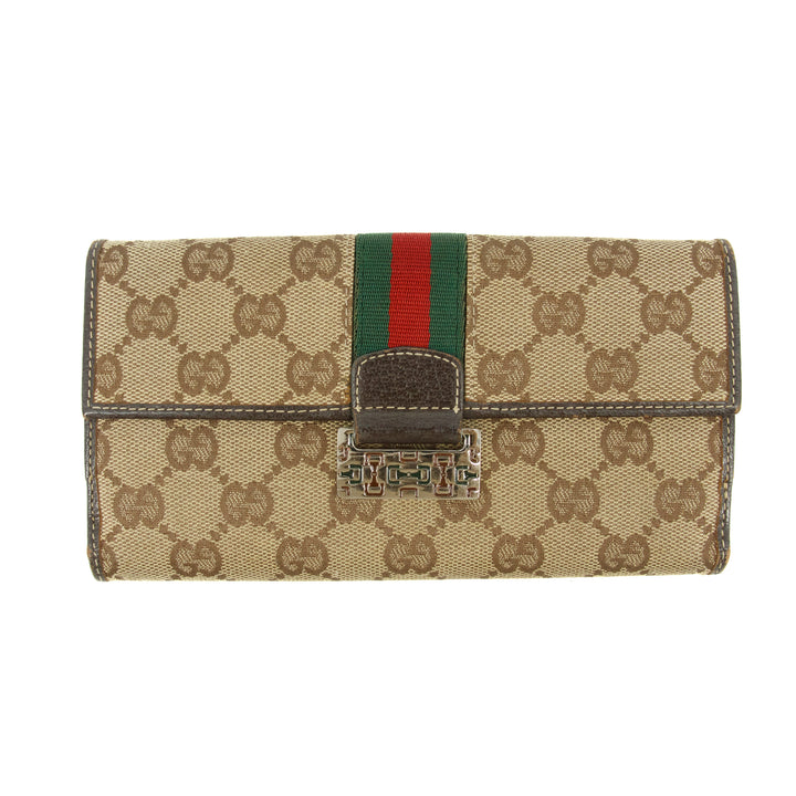 Gucci GG Canvas Sherry Brown Wallet #5299
