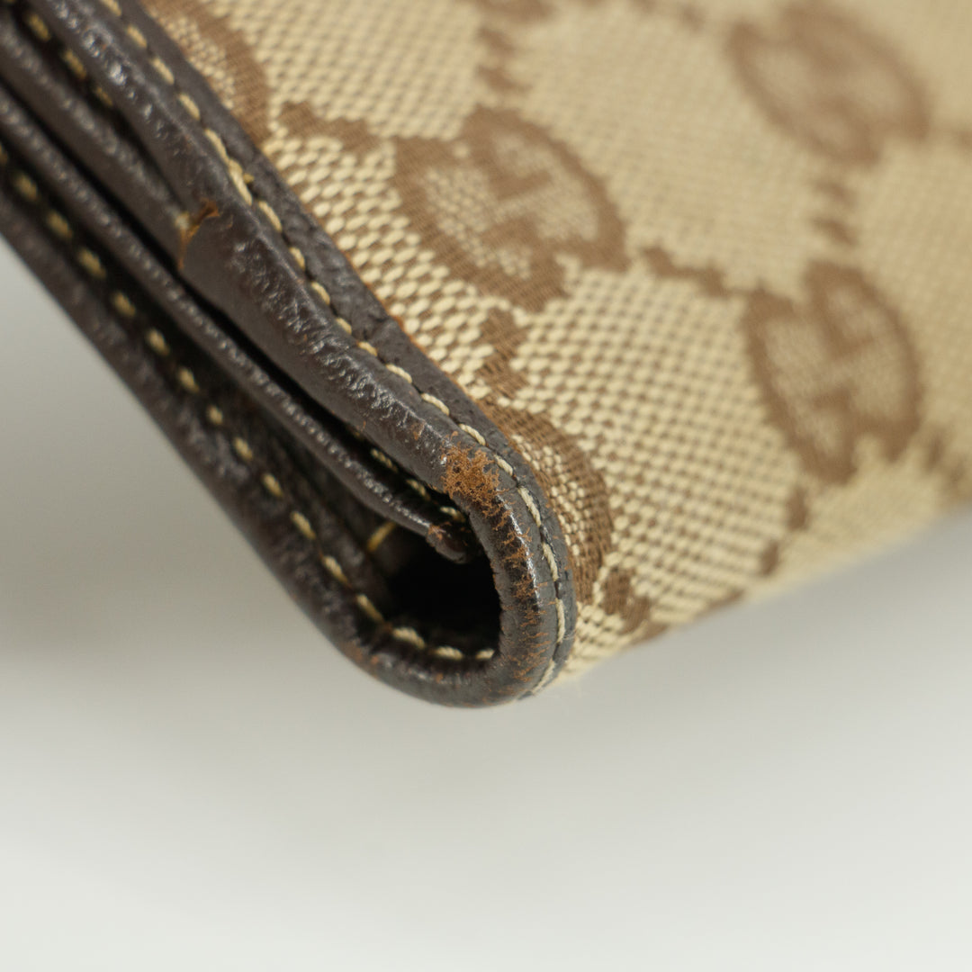 Gucci GG Canvas Sherry Brown Wallet #5299