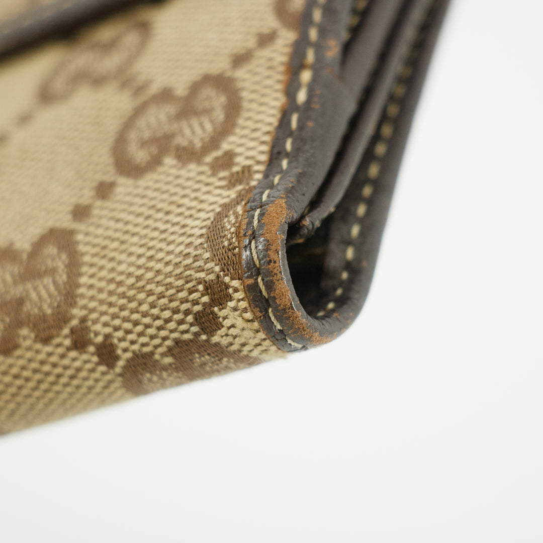 Gucci GG Canvas Sherry Brown Wallet #5299