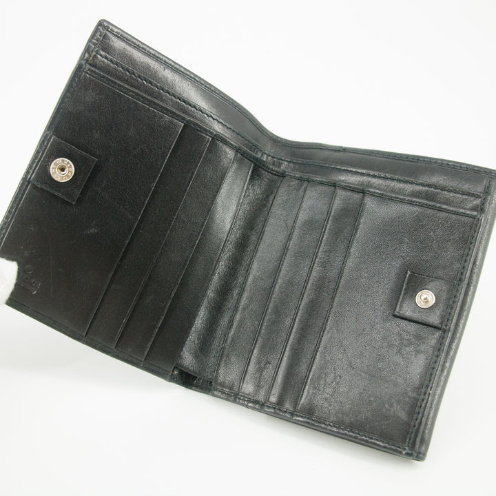 Gucci Sherry Web Black Leather Bifold Wallet #5301