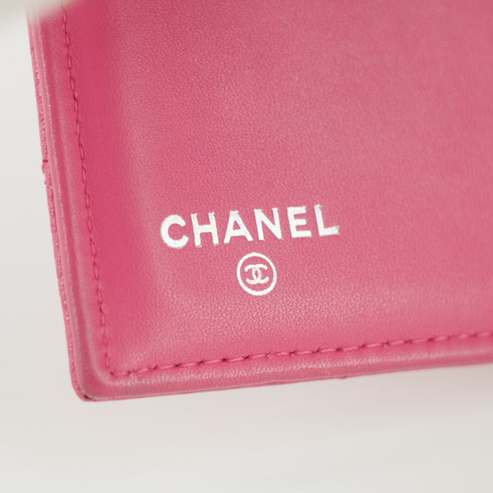 Chanel Caviar Calfshin Leather Pink Trifold Wallet #5342