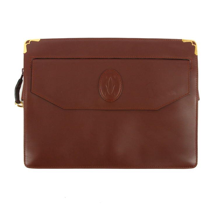 Cartier Must de Cartier Red Leather Portfolio Clutch  #5746