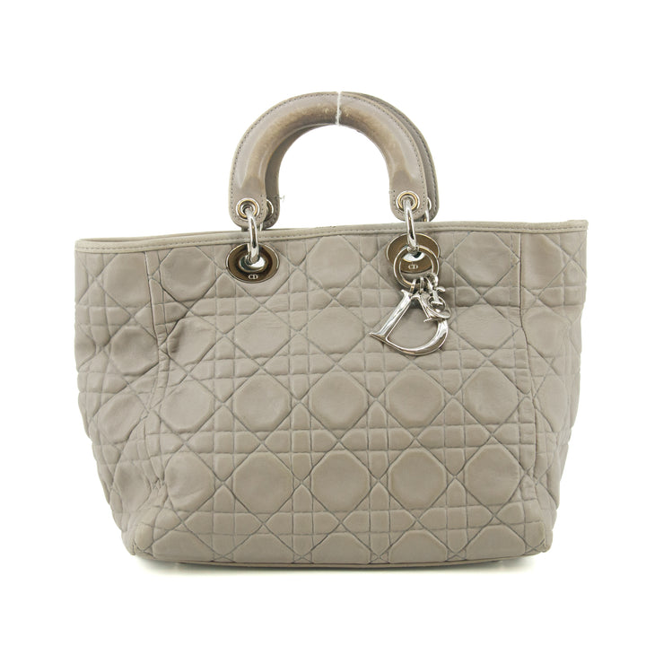 Christian Dior Lady Dior Grey Leather Tote Bag #5764