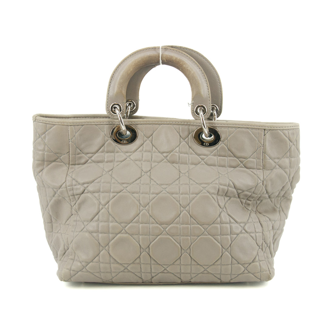 Christian Dior Lady Dior Grey Leather Tote Bag #5764