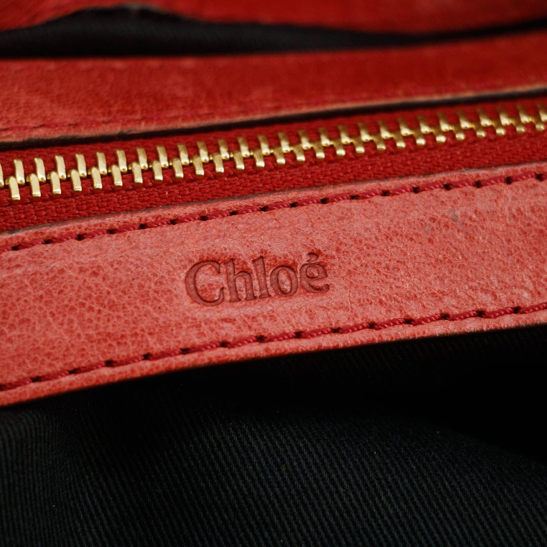 Chloe Ether Red Top Handle Tote Bag #6133
