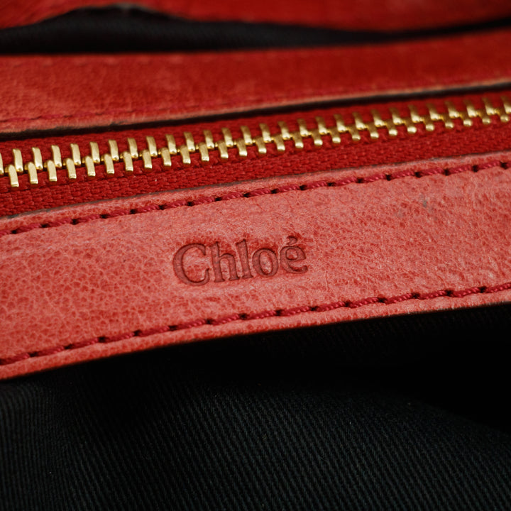 Chloe Ether Red Top Handle Tote Bag #6133