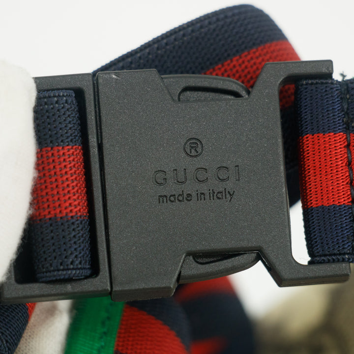 Gucci Brown GG Supreme Sherry Line PVC Kids Waist Bag #7687
