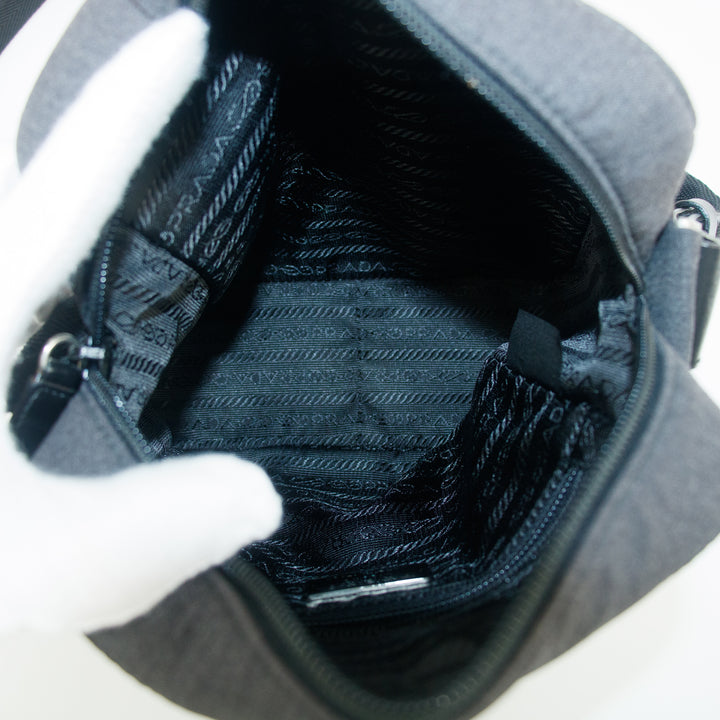 Prada Gray Canvas Crossbody Bag #7694