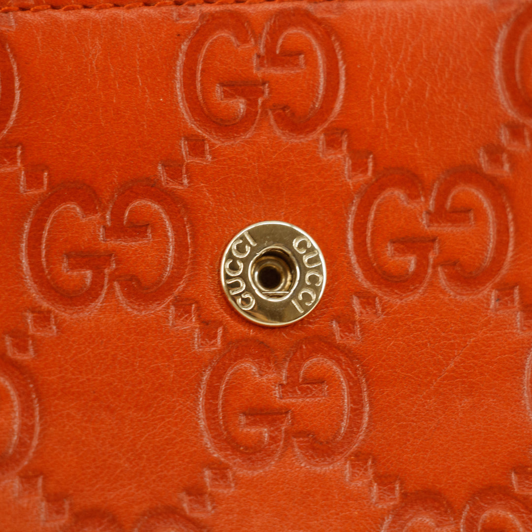 Gucci Orange Micro Guccisima Interlocking G Leather Long Wallet #7699