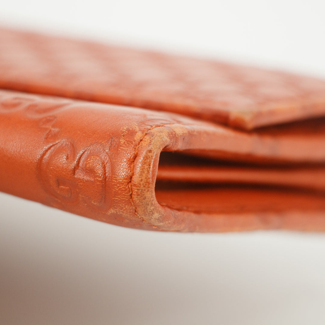 Gucci Orange Micro Guccisima Interlocking G Leather Long Wallet #7699