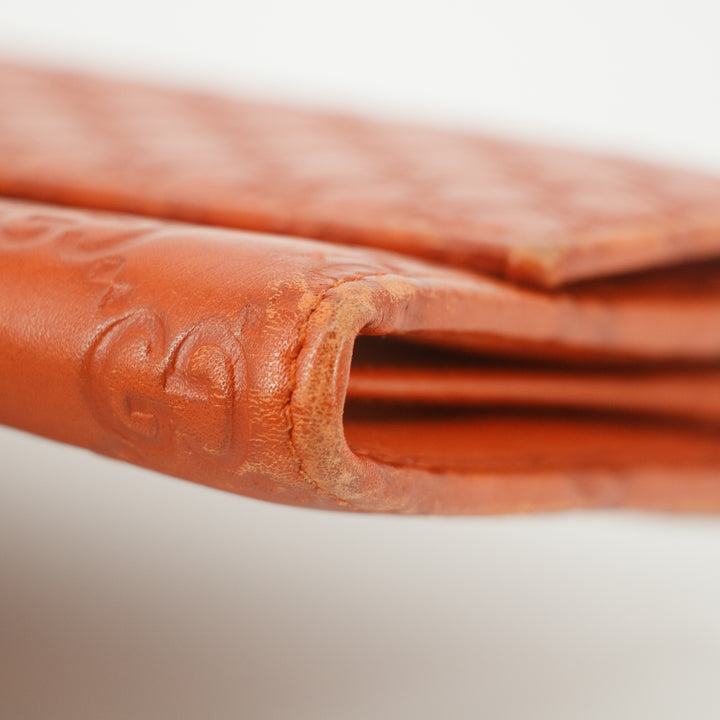 Gucci Orange Micro Guccisima Interlocking G Leather Long Wallet #7699