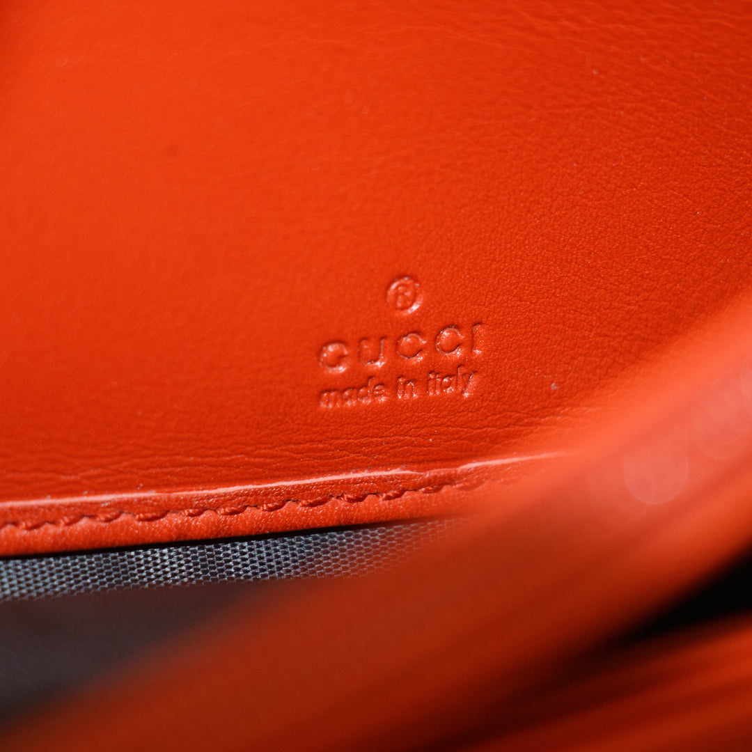 Gucci Orange Micro Guccisima Interlocking G Leather Long Wallet #7699