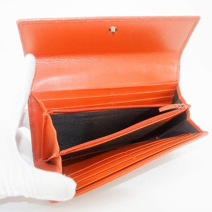 Gucci Orange Micro Guccisima Interlocking G Leather Long Wallet #7699