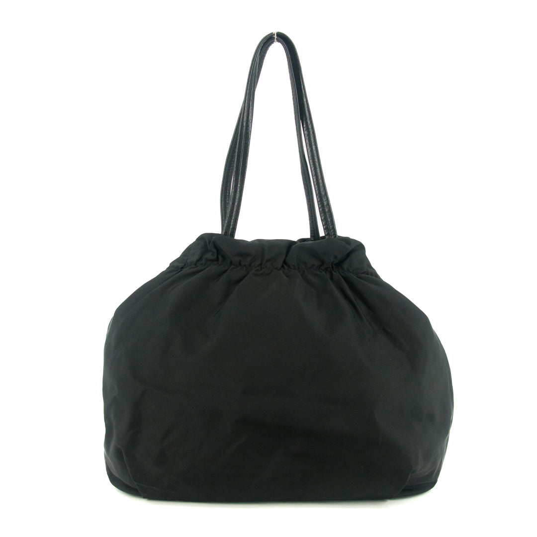 Prada Black Tessuto Nylon x Leather Shoulder Bag #7704